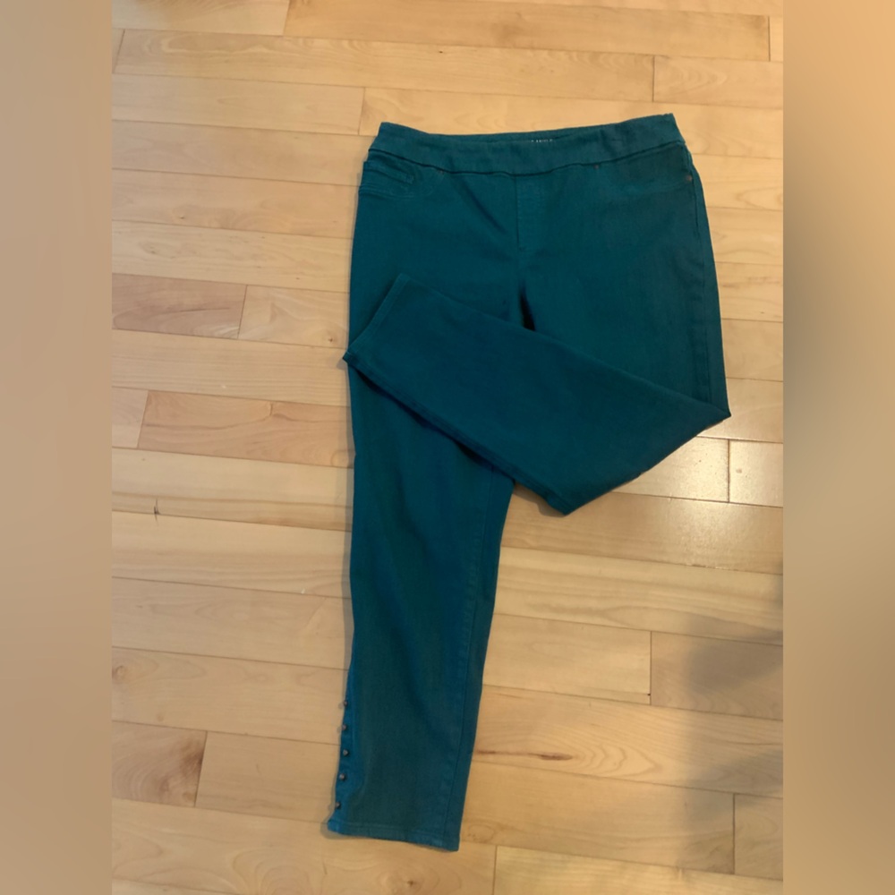 Chico's Deep Teal Straight Leg Pants - Picture 4 of 6